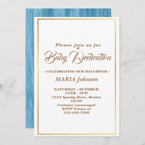 Modern Watercolor Blue Baptism Invitation