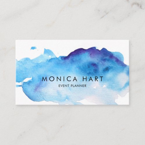 Modern Watercolor Blue Business Card