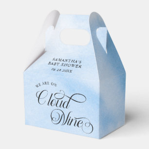 Modern Watercolor Blue Cloud Nine Baby Shower Favor Boxes