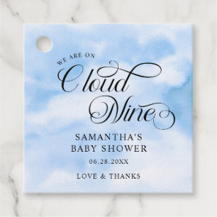 Modern Watercolor Blue Cloud Nine Baby Shower Favor Tags