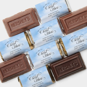 Modern Watercolor Blue Cloud Nine Baby Shower Hershey's Miniatures