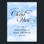 Modern Watercolor Blue Cloud Nine Baby Shower Poster<br><div class="desc">Step into a world of wonder with our Modern Watercolor Blue Cloud Nine Baby Shower Invitation. As fluffy clouds dance across the serene blue canvas, it sets the perfect tone for a clouds-themed celebration welcoming the arrival of a precious little one. This invitation encapsulates the joy and anticipation felt as...</div>