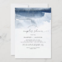 Modern Watercolor | Blue Couples Shower Invitation