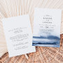 Modern Watercolor | Blue Front and Back Wedding Invitation