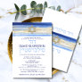 Modern Watercolor Blue Gold Bar Mitzvah Hebrew Invitation