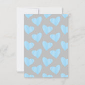 Modern Watercolor Blue Heart Boy Baby Shower Thank You Card (Back)