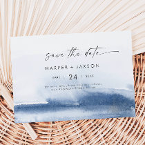 Modern Watercolor | Blue Horizontal Save The Date
