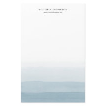 Modern Watercolor Blue Ombre Personalized