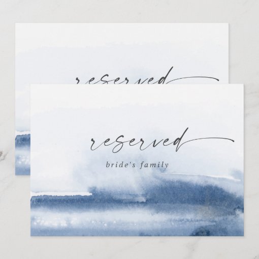 Modern Watercolor | Blue Reserved Sign | Zazzle