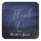 Modern Watercolor Blue Silver Confetti Thank You