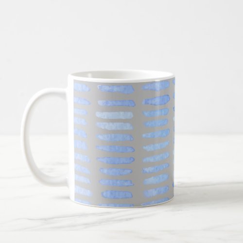 Modern Watercolor Blue Strokes on Gray Coffee Mug