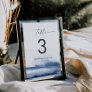 Modern Watercolor | Blue Table Number
