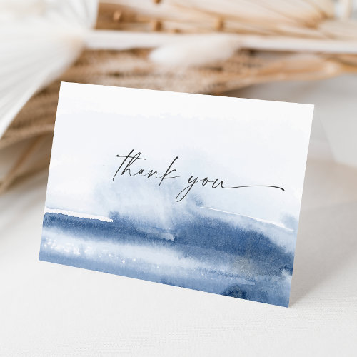 Modern Watercolor | Blue Thank You Card