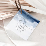 Modern Watercolor | Blue Thank You Favor Tags<br><div class="desc">These modern watercolor blue thank you favor tags are perfect for a stylish contemporary wedding. The minimalist,  classic and elegant design collection features simple water color paint brush strokes in pretty jewel tones. Customize these tags with your names and date. Change the wording to suit any event.</div>