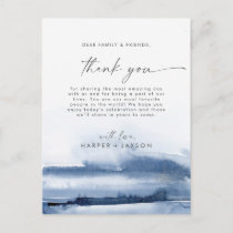 Modern Watercolor | Blue Thank You Reception Card