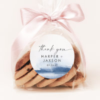 Modern Watercolor | Blue Thank You Wedding Favor