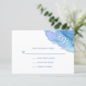 Modern Watercolor Blue Turquoise RSVP Insert Cards (Standing Front)