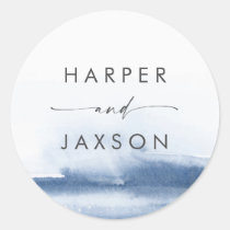 Modern Watercolor | Blue Wedding Envelope Seals