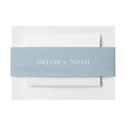Modern Watercolor Blue Wedding Invitation Belly Band