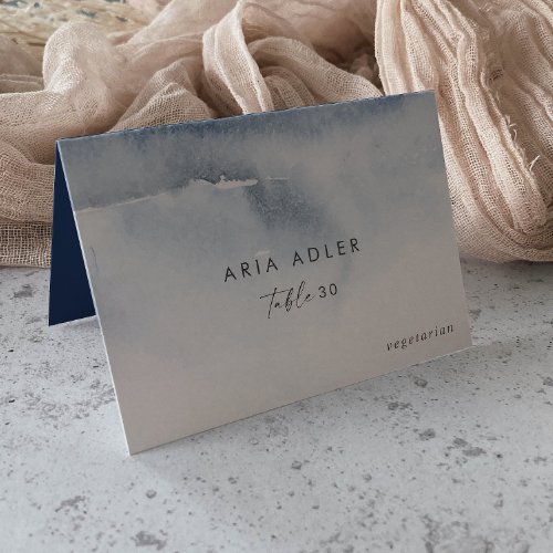 Modern Watercolor  Blue Wedding Place Cards
