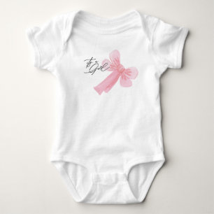 Modern Watercolor Blush Pink It's A Girl Baby Bodysuit