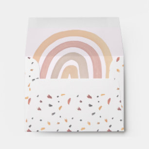 Modern Watercolor Boho Blush Rainbow Elegant Envelope