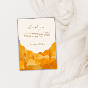 Modern Watercolor Boho Desert Cactus Baby Shower Thank You Card