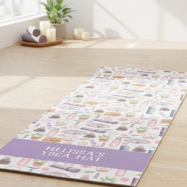 Modern Watercolor Boho Zen Yoga Aesthetic Pattern  Mat (Creator Uploaded)