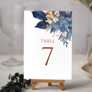 Modern Watercolor Botanical Elegant Wedding Table Number