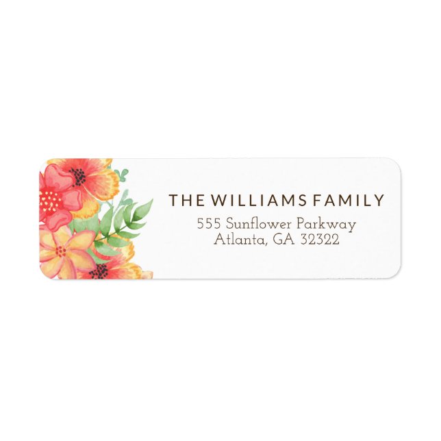Modern Watercolor Botanical Floral Label (Front)