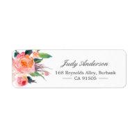 Modern Watercolor Botanical Floral Label