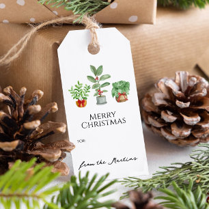 Modern Watercolor Botanical Greenery Gift Tags