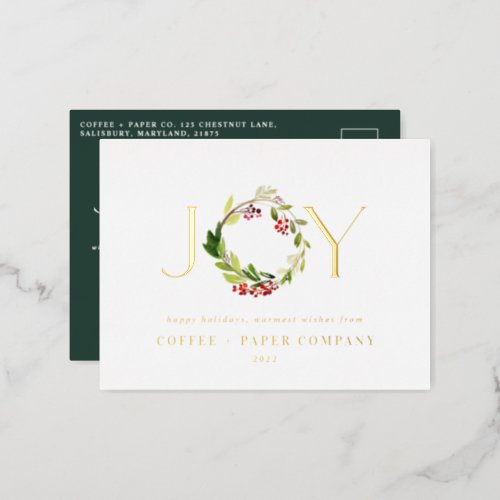 Modern watercolor botanical joy corporate holiday