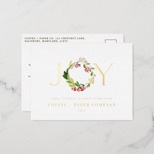 Modern watercolor botanical joy corporate holiday