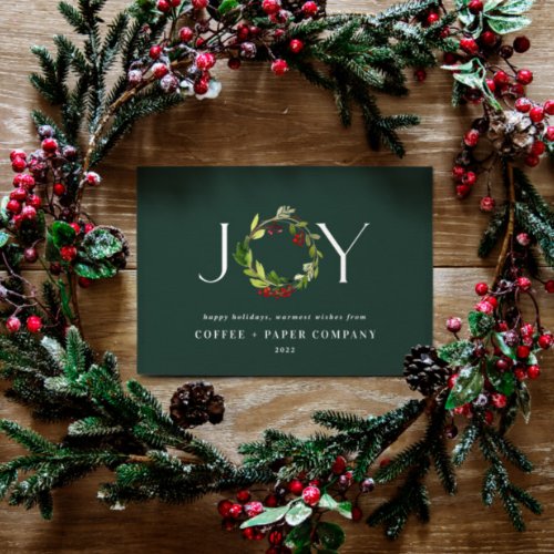 Modern watercolor botanical joy corporate holiday 