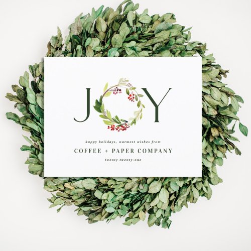 Modern watercolor botanical joy corporate holiday