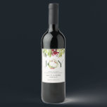 Modern watercolor botanical joy corporate wine label<br><div class="desc">Modern watercolor botanical joy chic elegant corporate holiday bottle label. Modern rustic beautiful watercolour painted foliage classy elegant design. Part of a collection.</div>
