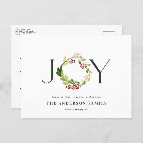 Modern watercolor botanical joy elegant holiday