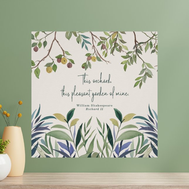 Modern Watercolor Botanical Shakespeare Quote Poster (Creator Uploaded)
