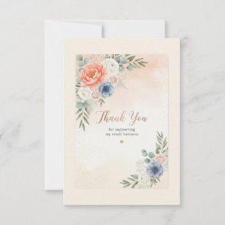 Modern Watercolor Botanical Small Business Thank Y You Card
