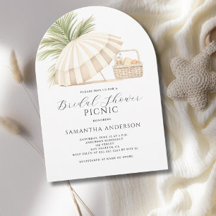 Modern Watercolor Bridal Shower Picnic Invitation