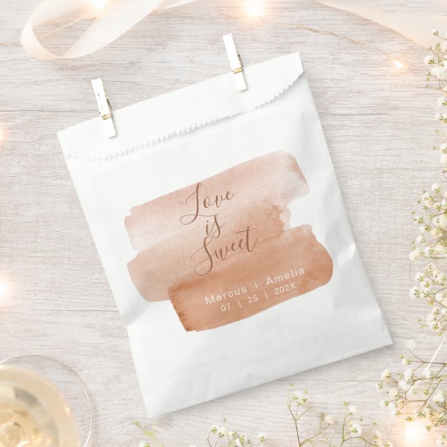 Modern Watercolor Brushstroke Minimalist  Favor Bag (Clipped)