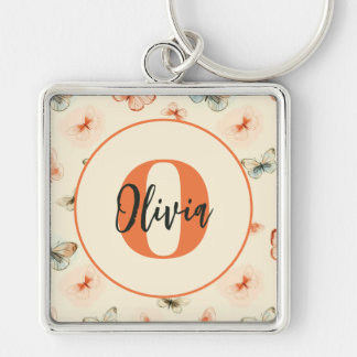 Modern Watercolor Butterflies Keychain