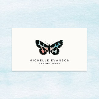 Modern Watercolor Butterfly Elegant Logo Business Card