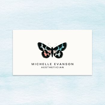 Modern Watercolor Butterfly Elegant Logo Business Card by whimsydesigns at Zazzle