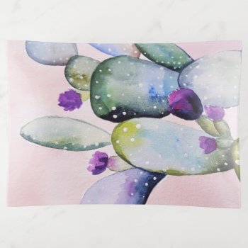 Modern Watercolor Cactus Art Trinket Tray by LouiseBDesigns at Zazzle