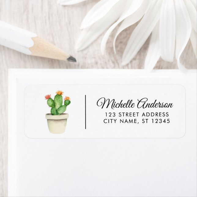 Modern Watercolor Cactus Cacti Desert Succulent  Label (Insitu)