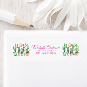Modern Watercolor Cactus Cacti Desert Succulent Label