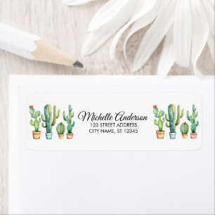 Modern Watercolor Cactus Cacti Desert Succulent Label