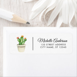 Modern Watercolor Cactus Cacti Desert Succulent Label
